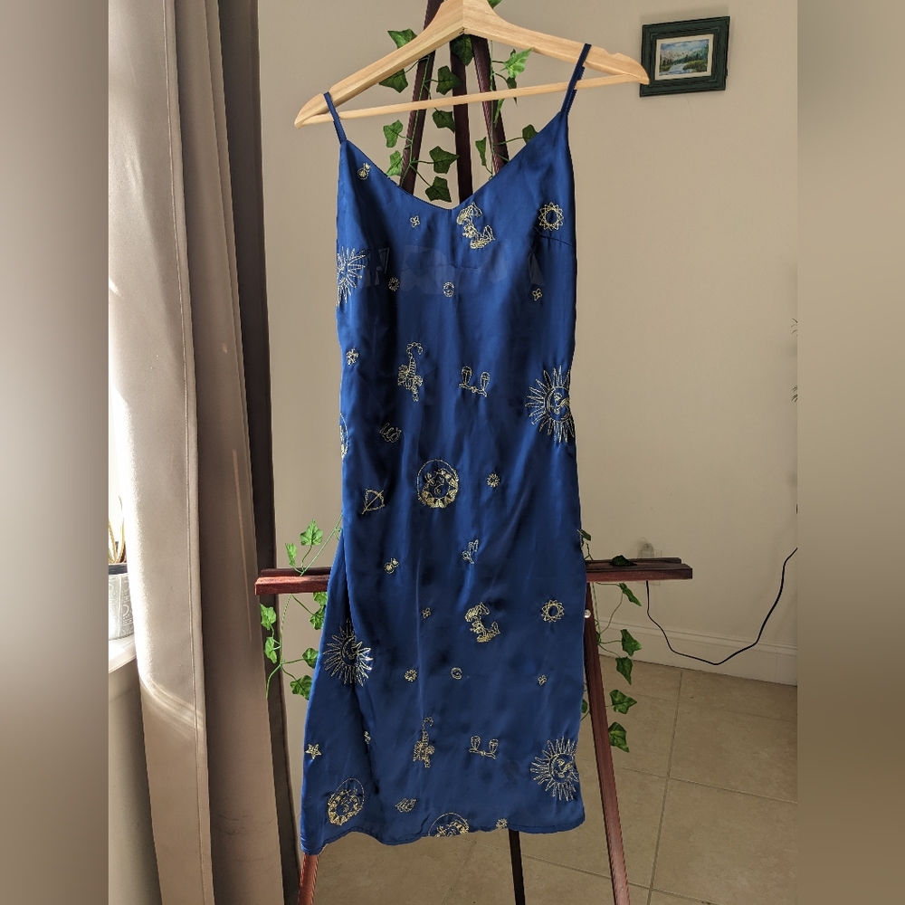 Blue Embroidered Celestial Dress
